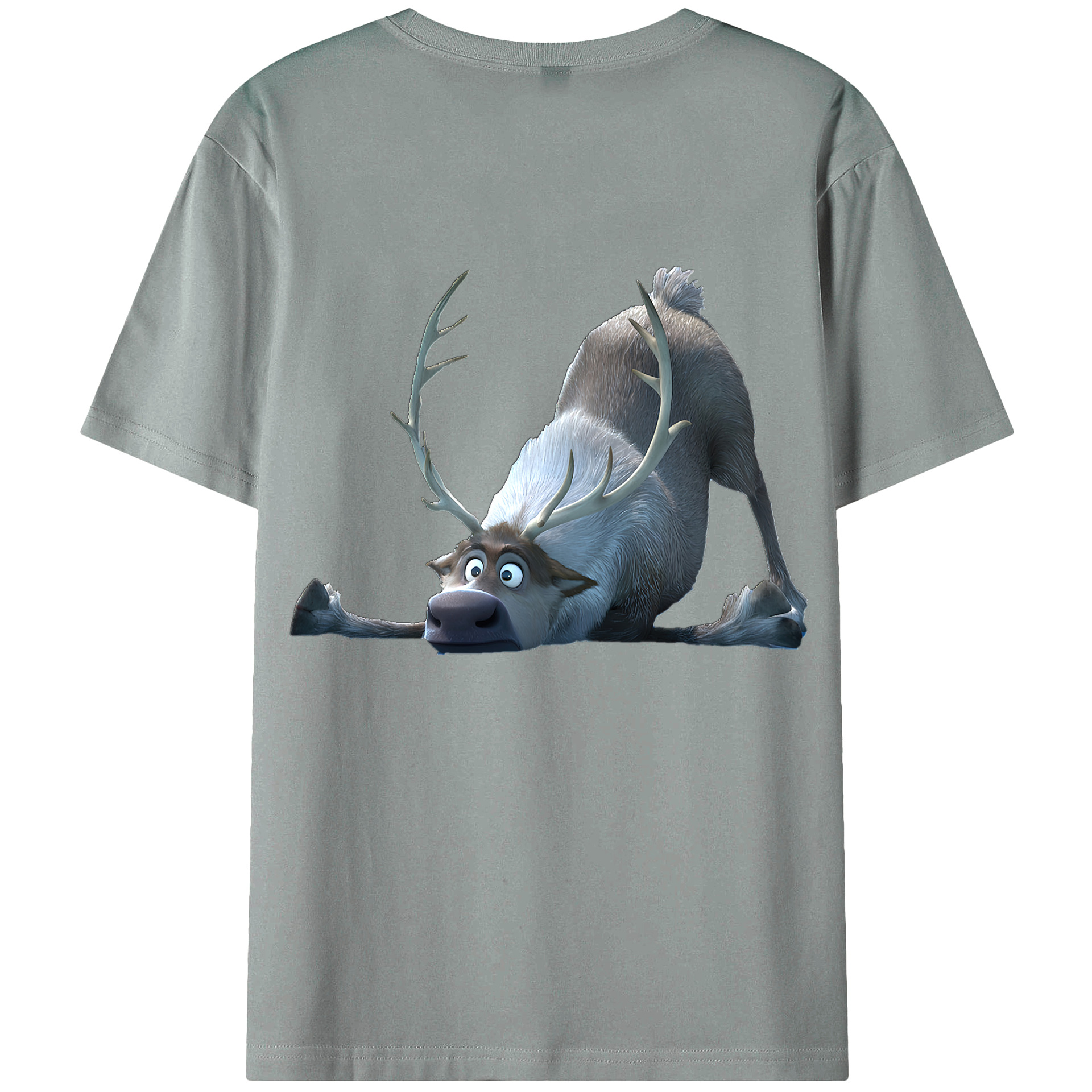 （画像用） アナと雪の女王 アンナ エルサ Frozen Anna Elsa 綿100％ メンズ半袖Tシャツ（バックプリント） 通気性